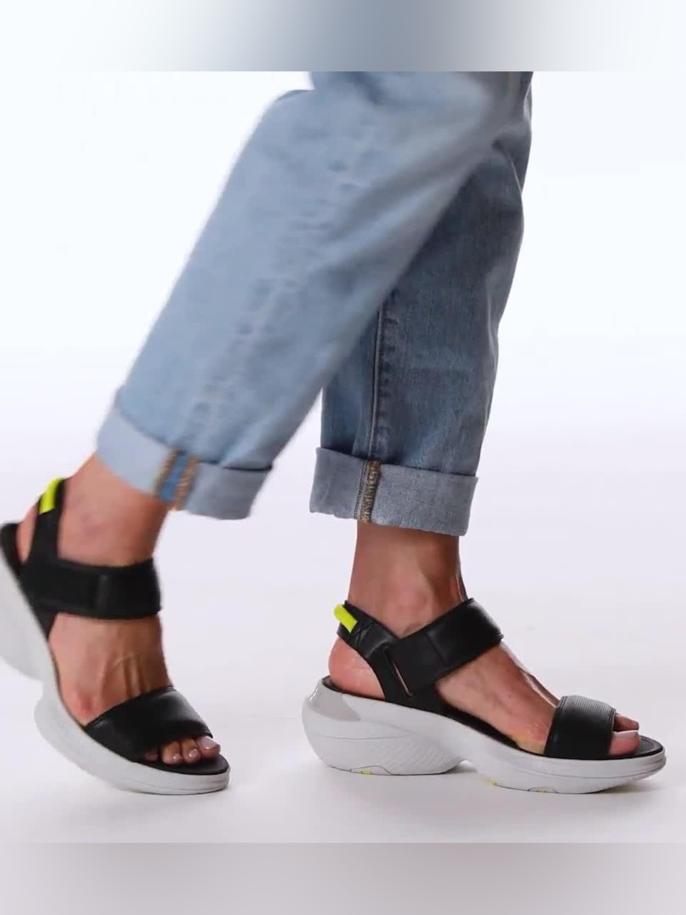Sorel Explorer Blitz Black Leather Chunky Platform Sandal